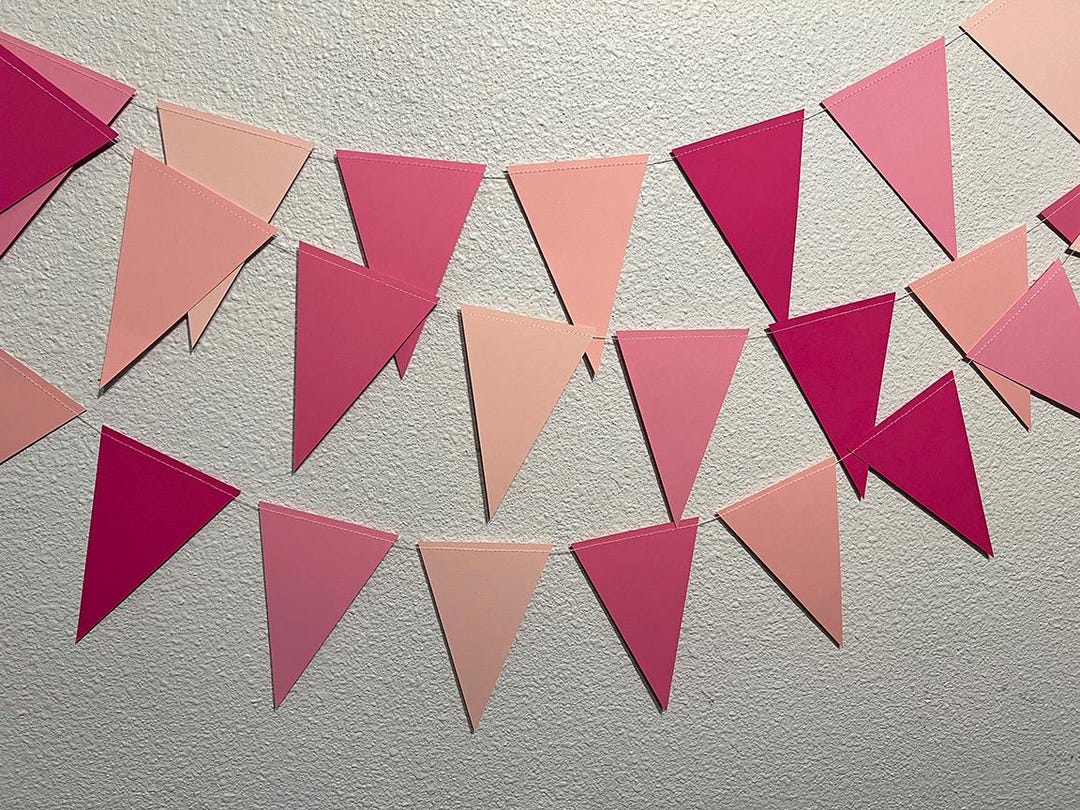 BLUSH | Paper Triangle Pennant Flag Garland | Different Colors ...