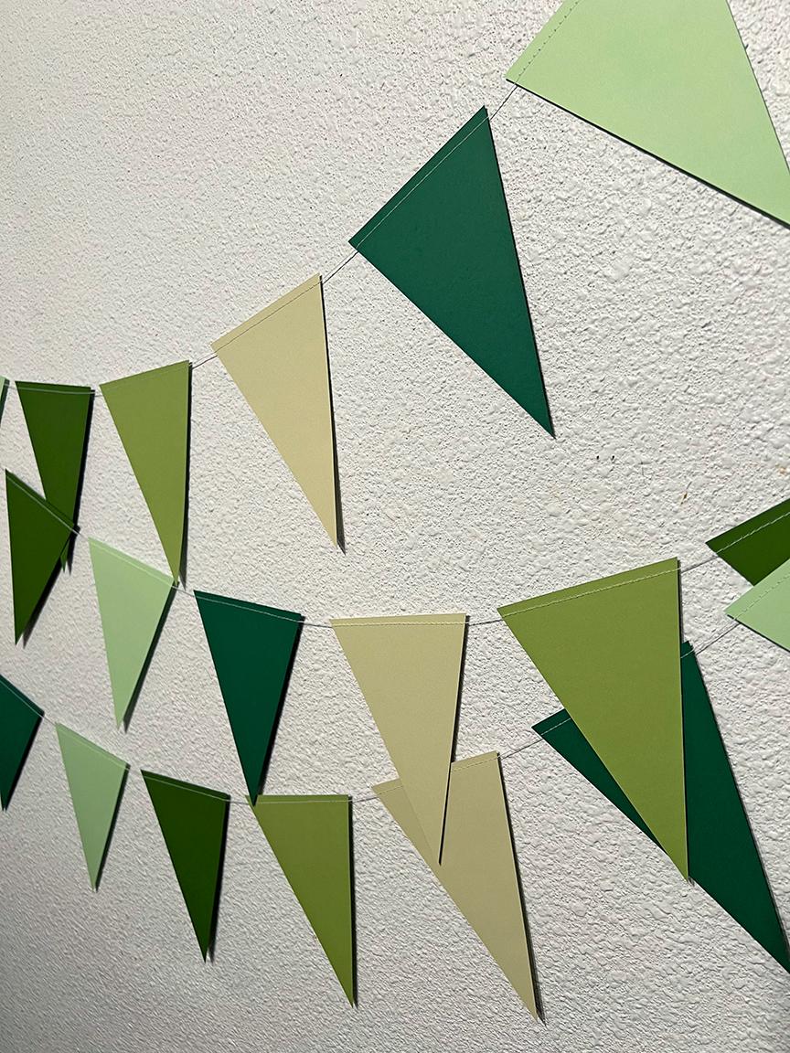 Green Paper Triangle LEAF | Paper Triangle Flag Garland | Different Colors Available in Shop ...