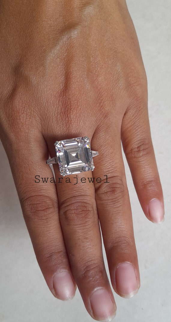 Elizabeth taylor asscher shop cut diamond ring