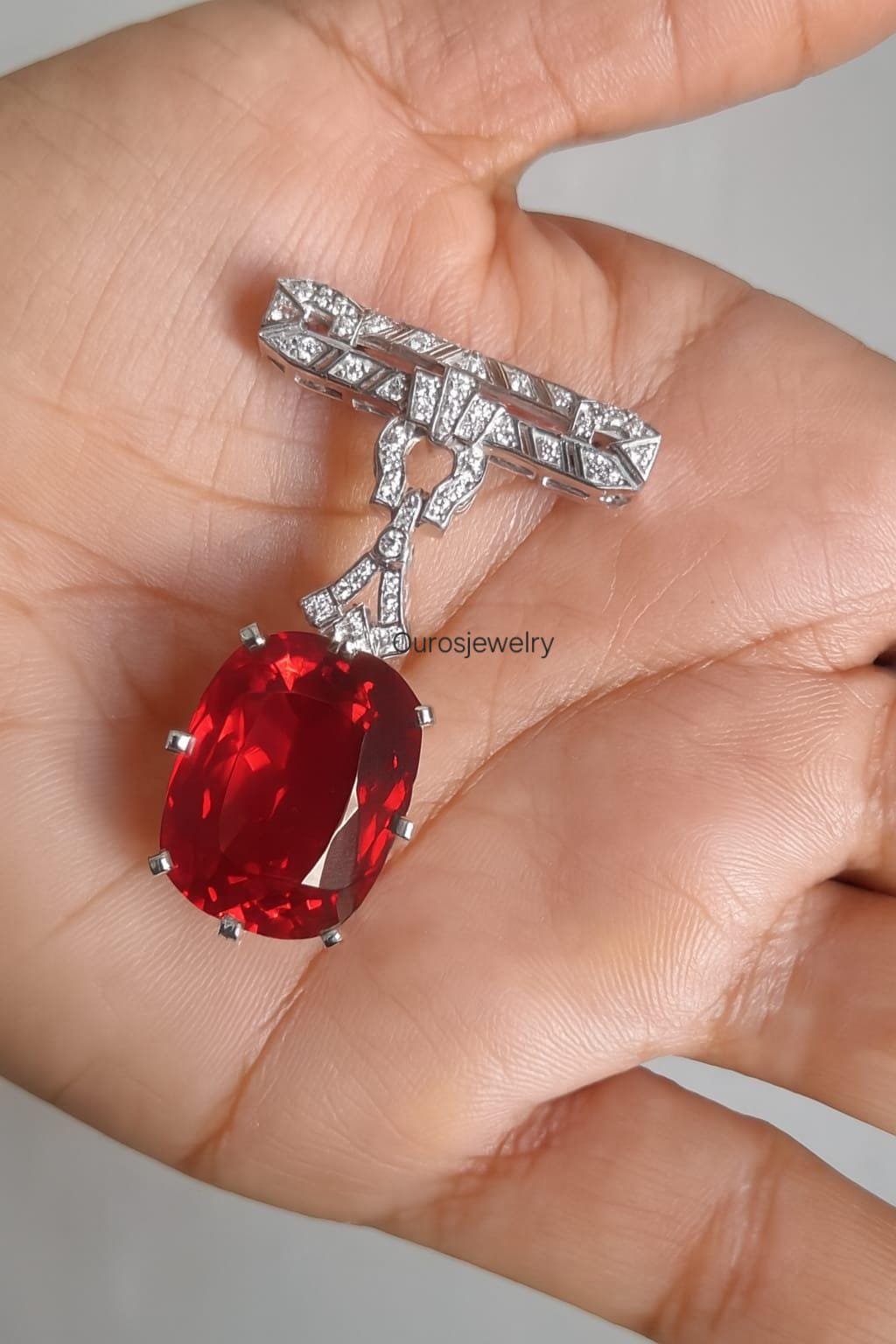 Ruby Brooch - Etsy