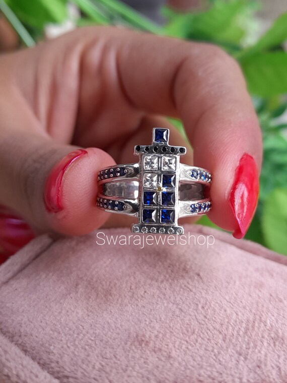 Bague imitation saphir sale