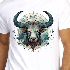 Men Zodiac Sign Taurus T-shirt, Digitally Printed T-shirt, choose design, Birthday Gift for Him