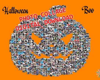 Collage with your photos, "Halloween Pumpkin", digital download
