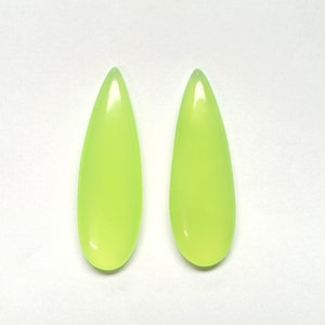 Beautiful Prehnite Chalcedony Plain Pear Briolette, Sizes 40X13, 36X13, 34X12, 26X1, 18X9, 14X9 mm, Loose Gemstone Beads, Making for Jewelry