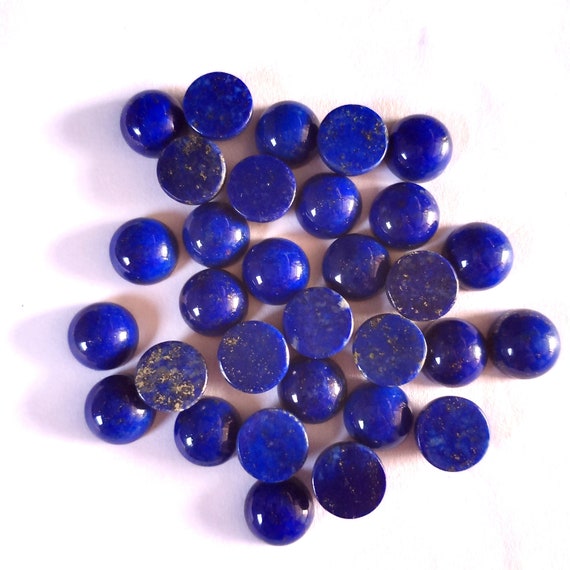 AAA Natural Lapis Lazuli Round Cabochon Flat Back Loose | Etsy