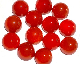 Natural Red Onyx Round Flat Back Cabochon, Calibrated Size 3mm to 20mm, Red Onyx Loose Gemstone, Healing Crystal Cabs, For Jewelry Making