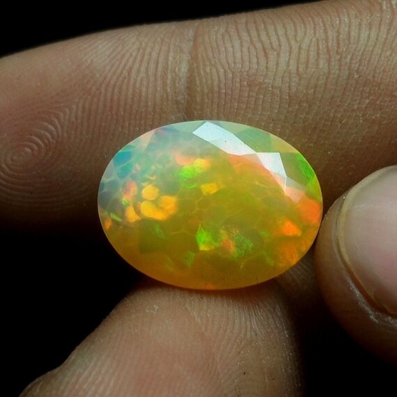 Cts, Beautiful Honeycomb Opal Oval Faceted, Size 16x12mm, Welo