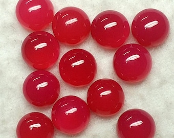 Calcédoine rose fuchsia de qualité AAA, cabochon rond, pierre précieuse non fixée, dos plat, pierre calcédoine rose fuchsia, toutes les tailles disponibles