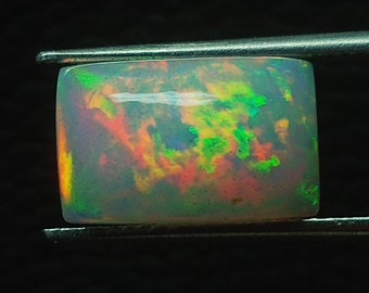 4.35 Cts, Natural Ethiopian Opal Rectangle Cabochon, Size 13x8x7mm, Multi Fire Opal, Rainbow Fire Opal, Crystal Fire Opal  AMI287
