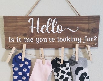 Lost Sock Seeking Solemate Wood Sign, Laundry Room Decor