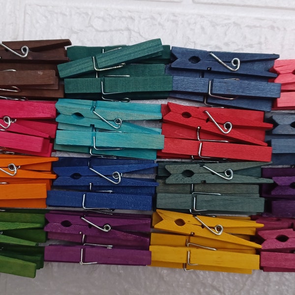 Clothespins, Wooden Clothespins, Craft Clothespins, Colored Clothespins, Free Shipping