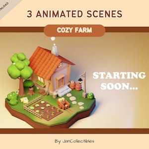Animated Cozy Warm Lofi Cottage Core Streaming Scenes | Starting Soon | Be Right Back | Ending | Offline | Twitch Screens | Stream | Kawaii