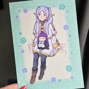 Impression d'anime Frieren | Au-delà de la fin du voyage | affiche | Carte postale| Manga kawaii mignon | Décoration murale