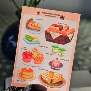 Impression Animal Crossing | Nouvel horizon | affiche | Carte postale| Nourriture kawaii mignonne | Décoration murale | Cuisine