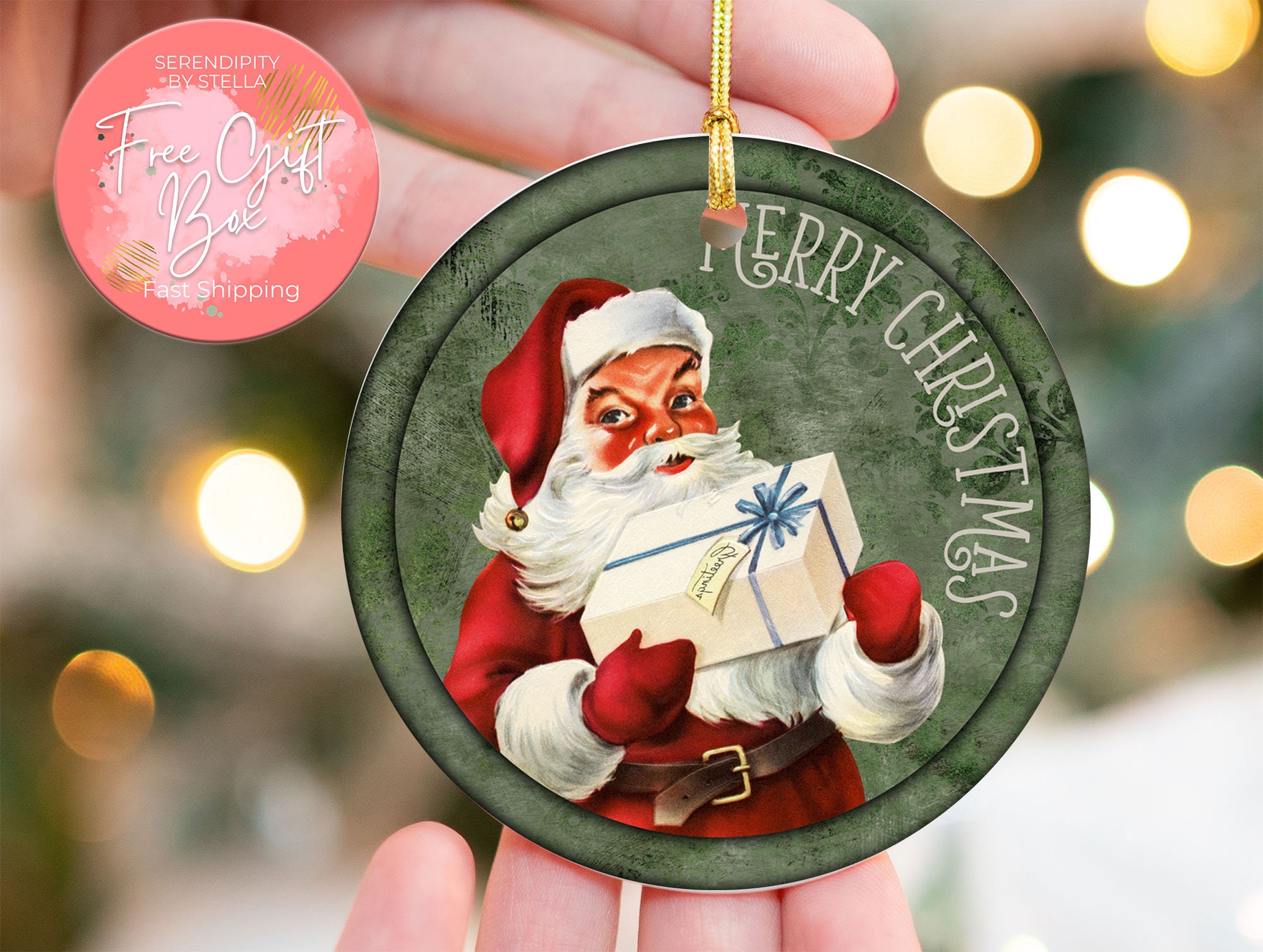 Santa Claus Christmas Ornament, Christmas Gift, Vintage Santa Claus Ornaments