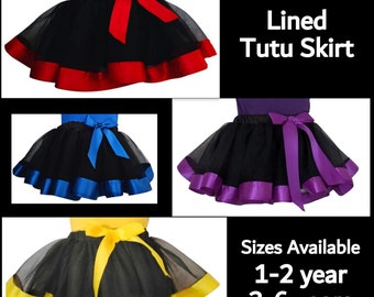 Blue Yellow Red Purple Black Birthday 1st Birthday Fully Lined Tutu Skirt  Cake Smash 2nd 3rd 4th 5th 6th Birthday