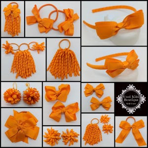 Orange School Hair Accessories  Korker Pack Bow Elastic Korkers School Hair Ties