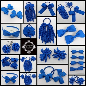 Royal Blue School Hair Accessories  Korker Pack Bow Elastic Korkers School Hair Ties