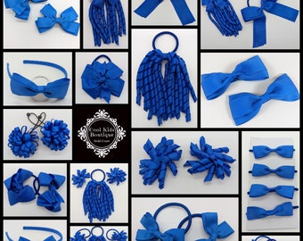 Royal Blue School Hair Accessories  Korker Pack Bow Elastic Korkers School Hair Ties