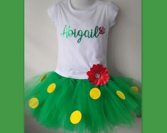 DOROTHY  TUTU Personalised With any Name  Custom Cake Smash Green Tutu Skirt Shirt Any name Rose