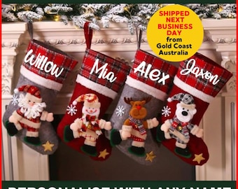 Bolsa de calcetín navideño personalizada Bolsa de Papá Noel para la primera Navidad Nombre 1.ª Navidad Cualquier nombre