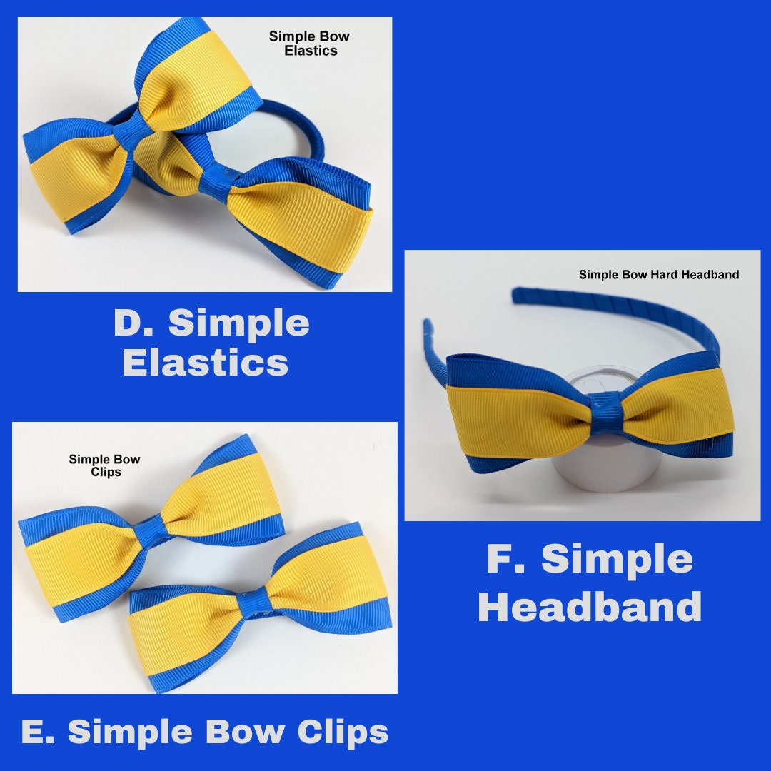 Royal Blue & Yellow School Hair Accessories School Bows Korker Etsy