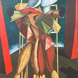 Couple Man And Girl, Hand Made Vintage Oil painting 1960-80’s Surrealism