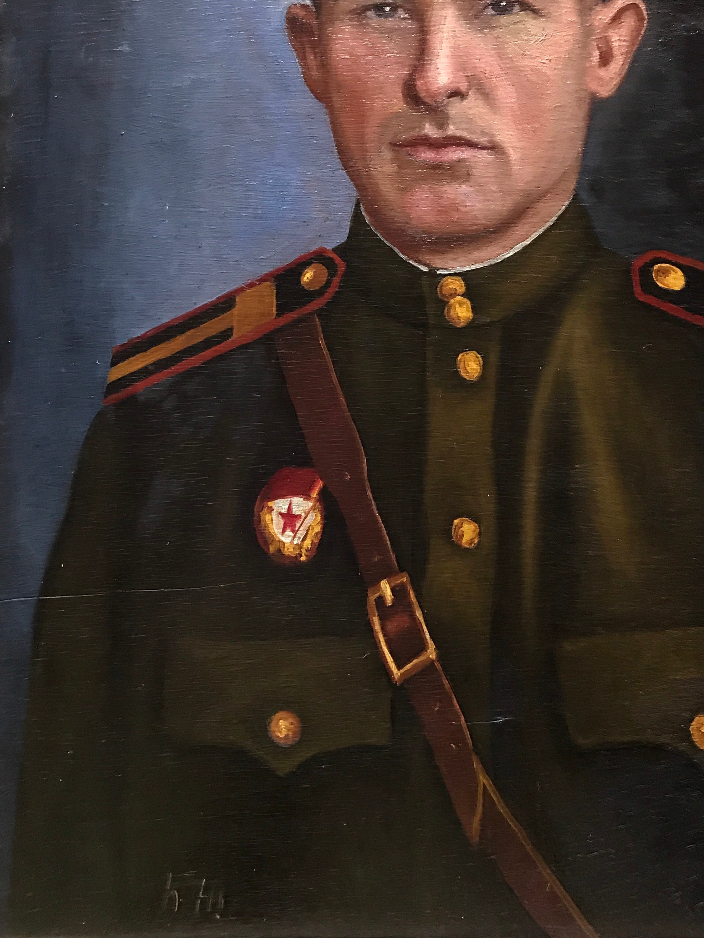 Rare Vintage Original oil painting Military Man Soviet Art Etsy