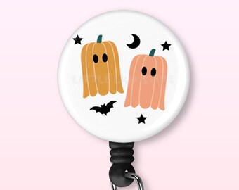 Pumpkin Ghosts | Halloween | Funny | Retractable Badge Reel