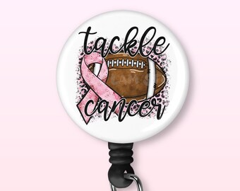 Tackle Breast Cancer | Breast Cancer Awareness | October | Retractable Badge Reel