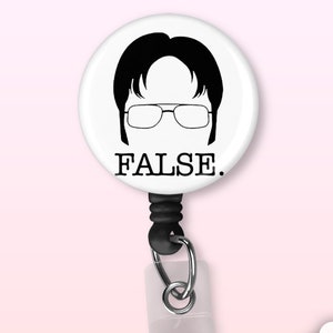 Dwight Schrute Badge Reel | The Office | False | Retractable Badge Reel | Funny