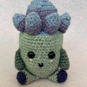 Crochet Amethyst Geode Sprite, Amigurumi Forest Creature, Purple Crystal Gnome, Handmade Plush Toy