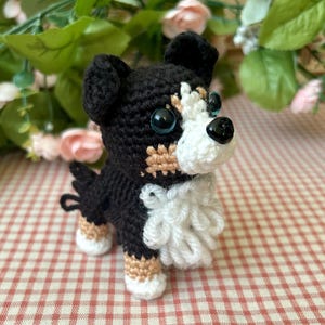 Crochet Australian Shepherd Dog, Two patterns in one, Blue Merle Aussie, Tricolor Aussie, Amigurumi crochet Dog