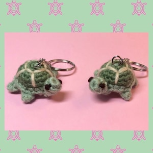 Benutzerdefinierte häkeln Schildkröte Schlüsselbund, handgemachte Amigurumi Geldbörse Dekoration