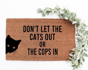 GXFC ZHAO Welcome Doormats Please Don't Let The Cats Out No Matter What They Tell Cute Cats Doormat 23.7 X 15.9 in Anti-Slip Rubber Back Monogram Doormats for The Entrance Way Doormats Welcome GXFC ZHAO Welcome Doormats Please Don't Let The Cats Out No Matter What They Tell Cute Cats Doormat 23.7 X 15.9 in Anti-Slip Rubber Back Monogram Doormats for The Entrance Way Doormats Welcome