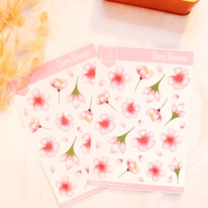 Fleurs de cerisier - Petites et grandes feuilles d'autocollants mats haut de gamme-Autocollants pour journal intime-Autocollants pour agenda - Autocollants pour papeterie - Découpes - Winartistry