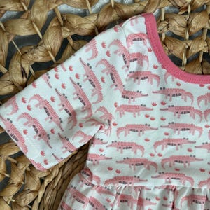 Pink Mini Alligators Cotton Adeline Twirl Dress for Girls