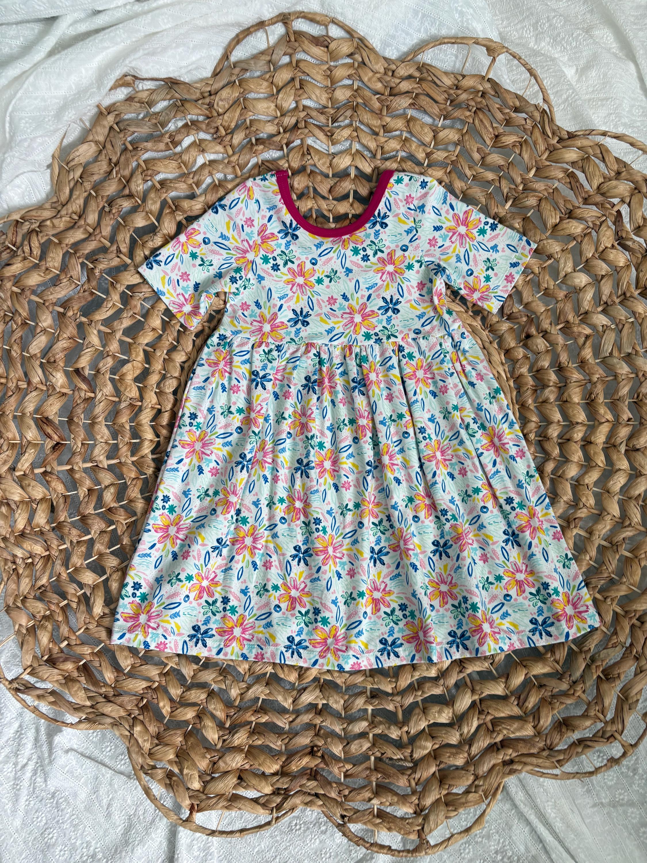 Daisy Cotton Knit Ballet Twirl Dress for Girls - Handmade and Playful