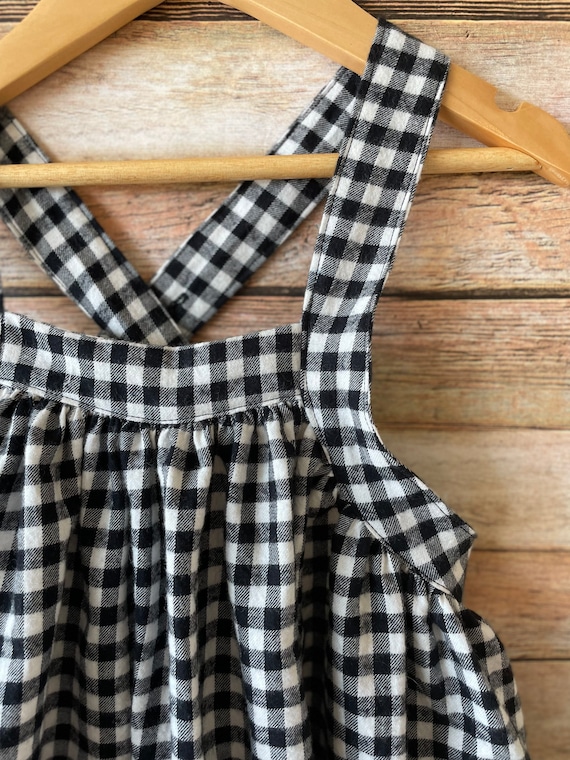 Black and White Plaid Check Pinafore Dress - Etsy