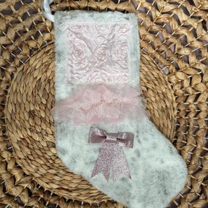 Pink Rose Leopard Christmas Stocking