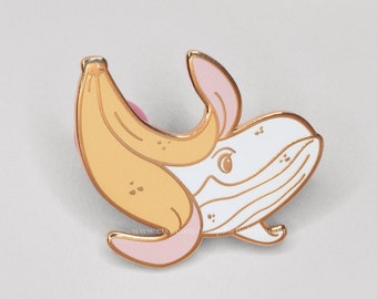 Yellow Banana Whale Enamel Pin - Whaley moon
