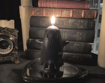 Black Ghost Soy Decorative pillar candle - Whaley moon