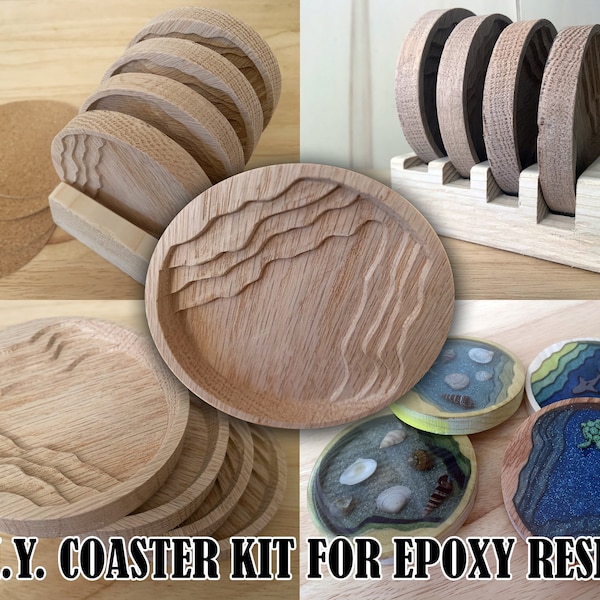 DIY Coaster Kit Beach & Ocean Coaster Kit for Epoxy Resin Do It Yourself