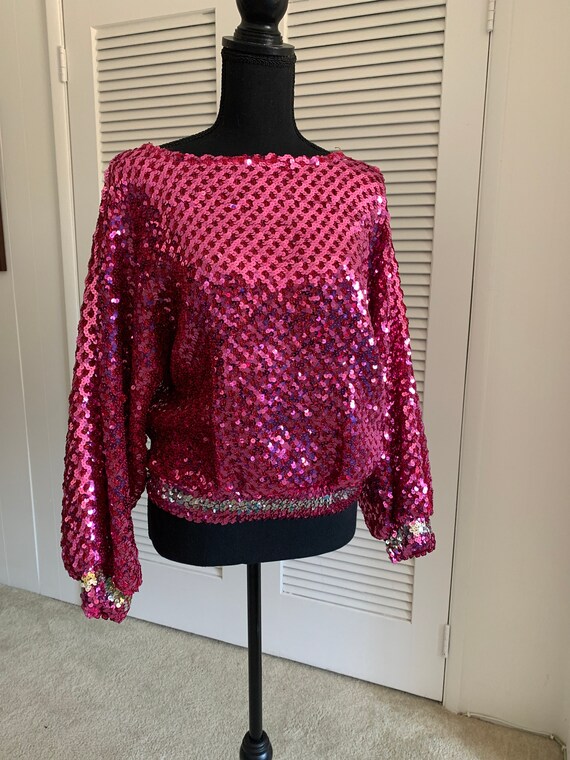 Vintage Teddi of California disco sequin top