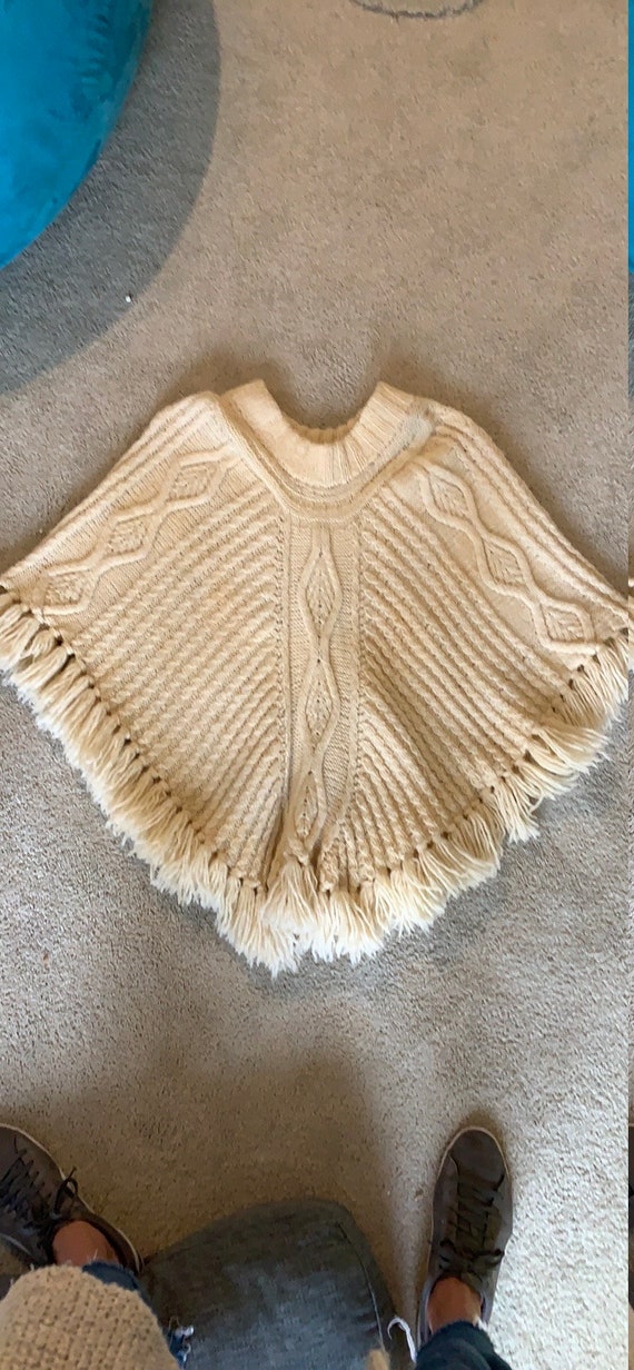 Vintage chunky knit poncho