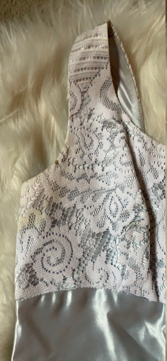 Vintage 50s/60s lace and satin sheath dress - image 3