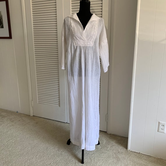 Vintage Keyloun white maxi semi sheer dress