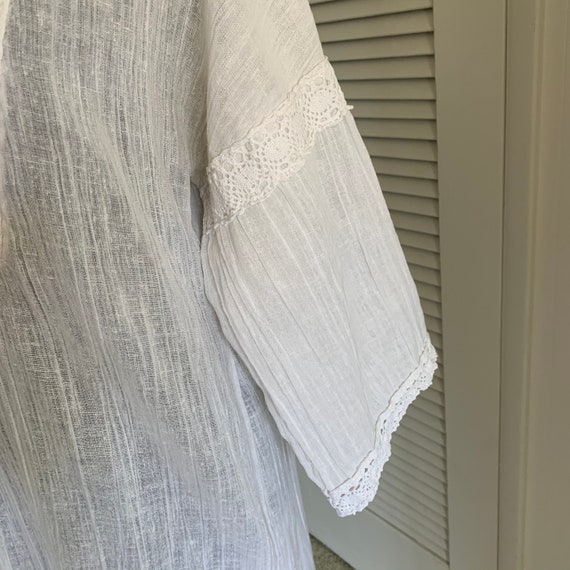 Vintage Keyloun white maxi semi sheer dress - image 3