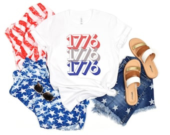 1776 Fourth of Jul Unisex Shirt, Patriotic American Apparel