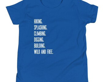 Wild and Free Homeschool T-shirt, Outdoor Kids Tee